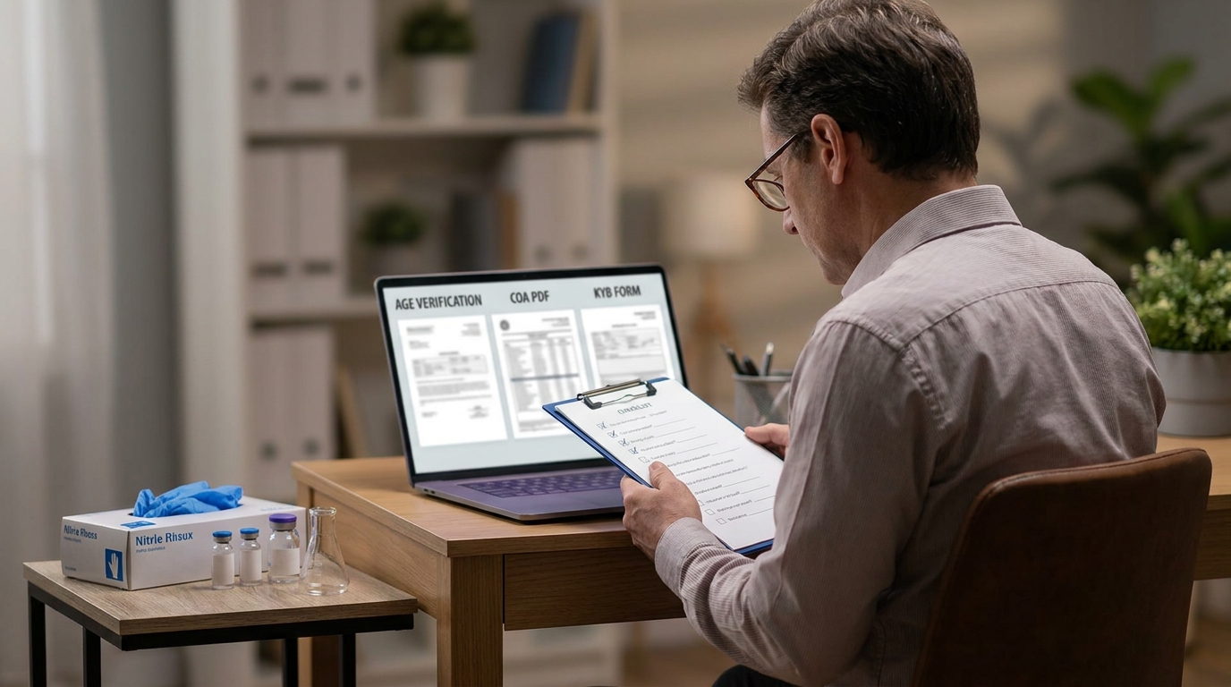 Operator reviewing compliance documentation.